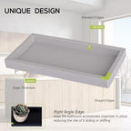 Silicone Bathroom Vanity Tray Dish Soap Holder Sink Organizer, Light Grey - Image 4