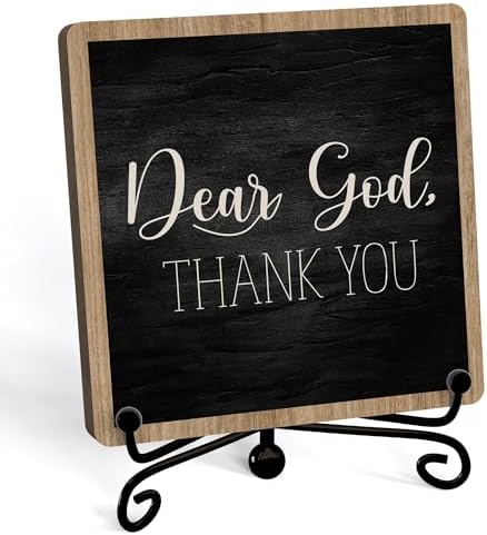 Modern Farmhouse Decor, Home Decor For Living Room, Boho Chic Aesthetic Shelf Decorations, Christian Dear God Sign, Farm House Entryway Tv Stand Fireplace Coffee Table Decoration (01) by JUSITAKEET