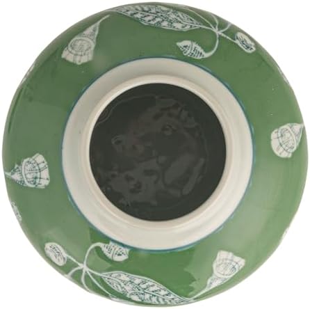 Creative Co-Op Decorative Ceramic Ginger Jar with Lid, Green - Image 3