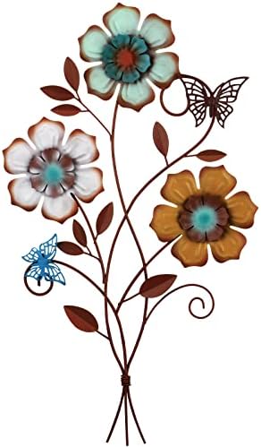 Moxweyeni Tricolor Flower Wall Decor 15 x 9.1 Inch, 1 Piece by Moxweyeni
