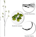 4 Pcs Artificial Ficus Branches Faux Eucalyptus Stems, 47.2 Inch Fake Greenery Stems Realistic Touch Faux Branches for Vase for Office Home Wedding Vase Filler Decoration - Image 4