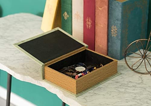Decorative Vintage Book Shaped Trinket Storage Box - Antique Green - Image 3