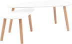 Gecheer Scandinavian Style Solid Pine Wood Coffee Table Set - Image 2