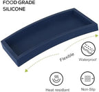 Silicone Bathroom Vanity Tray Dish Soap Holder Sink Organizer, Dark Blue - Image 4
