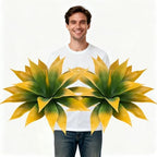 Artificial Agave Faux Agave Fake Greenery Outdoor Artificial Plants Fake Plants for Indoor Home Decoration Plastic Plants Outdoor Decor Front Porch Decor Simulation Plants 18In(Yellow) 2Pack by ENALGRE