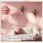 Jexine 4 Pcs Hanging Artificial Planters Wall Decor, Rose Gold, Pampas - Image 4