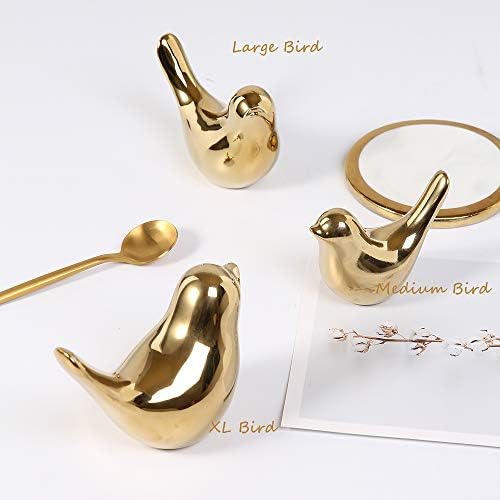 FANTESTICRYAN Small Birds Statues Home Decor, Modern Style, Gold, M&L 2pcs - Image 5