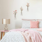 Pigort 3 Pieces Metal Flowers Wall Arts - Rustic Farmhouse Style Décor Metal Wall Art Black Minimalist Flower Natural Themed Wall Decors for Home Bedroom Dining Room Housewarming (Pink Beige) - Image 6