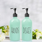 16 Oz Glass Soap Dispenser with Pump for Kitchen (Turquoise Green) - Image 7