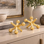 4 Inch Gold Jacks Decor Set of 2 - Image 4