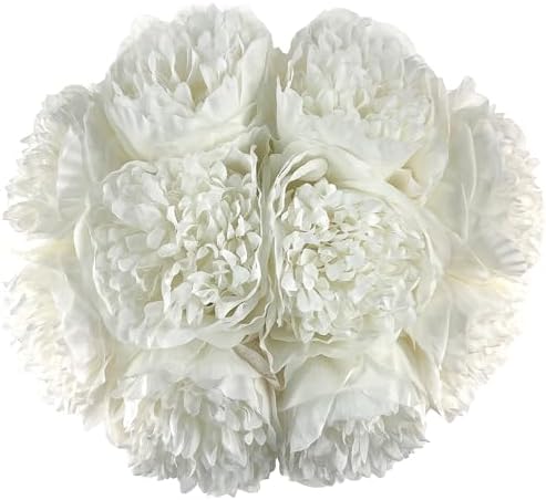 2 Bouquet 10Heads Artificial Fake Peony Flowers Silk Faux Flower for Home Office Party Wedding Decorations by SOFTKIDS