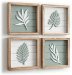 Tide and Tales 3d Sage Green Framed Wall Art, Set of 4, Bathroom Decor by TideandTales