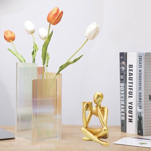 Jinkoozz Gold Reading Women Statue, Thinker Sculptures, Abstract Art Ornament, Modern Aesthetic Figurine Decoration, Suitable for Home Living Room Bedroom Office Shelf Table Desk Bookshelf Decor - Image 4