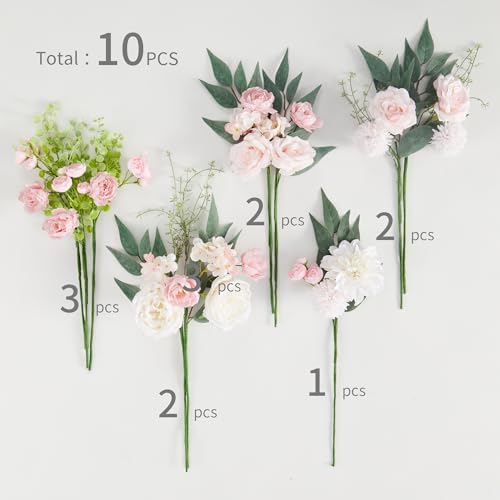 Anna's Whimsy Artificial Flowers Bouquets, Artificial Silk Flowers Bouquets for Wedding, Home Table Decorations, Wedding Centerpieces Bouquets Flowers Arrangement Decorations - Image 2
