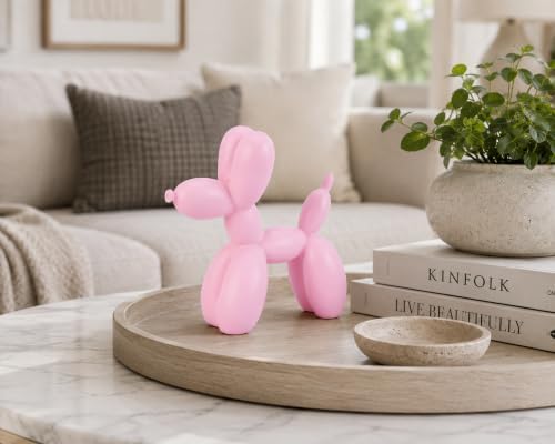 4 Inch Matte Pink Balloon Dog Sculpture - Image 4