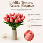 Mandy's 20pcs Artificial Coral Pink Tulips - Image 2