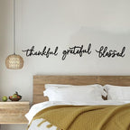 Thankful Grateful Blessed Letter Sign Metal Wall Decor, 3 Piece Black Letters Wall Art for Bathroom Bedroom Metal Words Wall Decor for Home Decor - Image 2