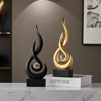 Modern Abstract Art Table Decoration,Resin Flame Statue Modern Centerpiece Ornaments for Living Room Great Gift Idea Home Decor,Collectibles (Gold) - Image 7