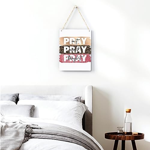 Inspirational Decor Pray On It Bible Verse Wall Art Christian Gifts for Women Scripture Wooden Hanging Sign for Modern Home Office Kids Room Bathroom Bedroom Wall Art Decoration 8 x 10 Inches - Image 3