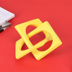 Jax Geometric Yellow Knot Statue Decor, Home Bookcase Centerpiece and Tabletop Sculpture, For Home Decor Accent Cube Ornaments - Image 4