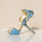 Exquisite Hand - Painted Enamel Blue Bird Trinket Box Hinged Rhinestone - Adorned Mini Jewelry Organizer for Rings & Necklaces, Ideal Classical Home Decor & Collectible Keepsake (Trinket Box-B) - Image 3