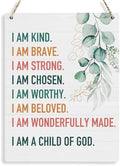 Inspirational Decor I am a Child of God Scripture Wooden Hanging Sign Christian Gift for Baby Kids Girl Boy Nursery Teen Room Bible Verse Wall Art Decoration 8 x 10 Inches by BELLOWDEER
