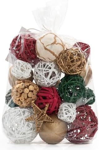 ANDALUCA Decorative Balls Orbs Bag (Red, Green & White) - Image 2