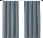 Simplebrand Ava Stone Blue Short Blackout Curtains by Simplebrand
