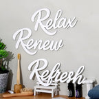 3 Pieces Bathroom Decor Black Bathroom Wall Art Relax Renew Refresh - Image 6