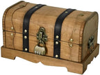 Vintage Wooden Treasure Chest Box with Combination Lock,,Brown,10"x6"x6" by DECOR4SEASON
