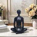 Yoga Girl Abstract Lady Woman Statue, Black, 7.9 inches Tall by FLJZCZM