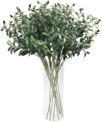 32in 10PCS Artificial Olive Branches Long Thicken Faux Tree Stems by Erlandens