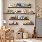 24inch Long Floating Shelves for Wall Decor, 5-Set Shelves with Lip, Walnut - Image 6