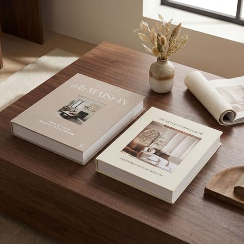 Decorative Fake Books for Home Decor – Set of 2 Linen Faux Book Storage Boxes with Hidden Storage to Reduce Visible Clutter, Coffee Table & Bookshelf Decor for Living Room Styling - Image 7