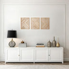 qmmp Modern Wooden Wall Sculptures - Set of 3 - Home Decor Accent - Large Wall Art for Living Room, Bedroom, Office - Easy Installation (Oak, Medium - Direction) by qmmp