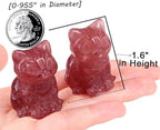 QINJIEJIE Strawberry Quartz Cat Crystals Figurines Stone Healing Crystal - Image 3