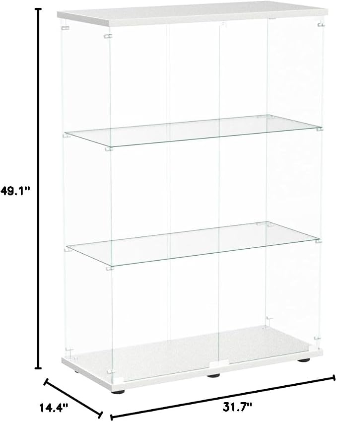 Beauty4U 2-Door Glass Display Cabinet, Collection Display, Quick Installation - Image 2
