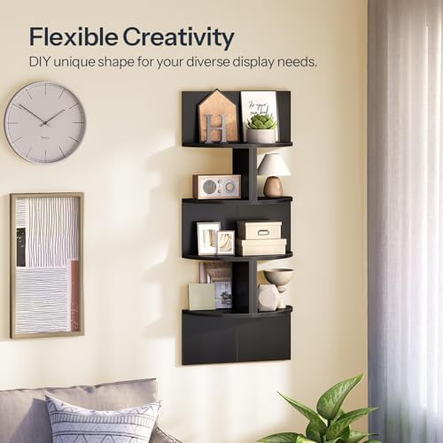 HOOBRO Corner Shelf Wall-Mounted, Set of 2 Floating Corner Shelves for Wall - Image 5