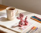 4 Inch Shiny Pink Balloon Dog Sculpture - Image 3