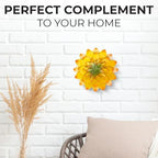 Succulent Metal Flowers Wall Decor - 3D Metal Wall Decor, Flower Art Yellow - Image 4