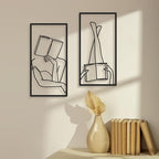 Bakovity Black Metal Wall Art, Minimalist Line Wall Decor, Abstract Woman Book Wall Decor, Modern Aesthetic Metal Art for Bedroom Bathroom Living Room (4 Pcs, 17 x 9 in) - Image 4