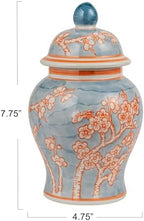 Creative Co-Op Decorative Ceramic Ginger Jar with Domed Lid, Light Blue - Image 2