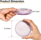 Modern Clear Coaster Set of 5- Glass Coasters for Drinks, Clear Purple - Image 3