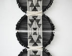 Macrame Wall Hanging Black White Modern Wall Art Geometric 11.8"W*64"L - Image 5