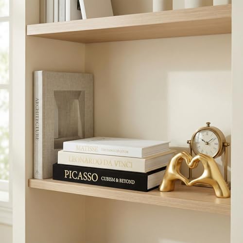 Linen Faux Book Box Set of 3, Black and White Decorative Books for Shelves, Fake Books for Decoration with Secret Compartment, Modern Aesthetic Coffee Table Decor (Black-Beige-White) - Image 6