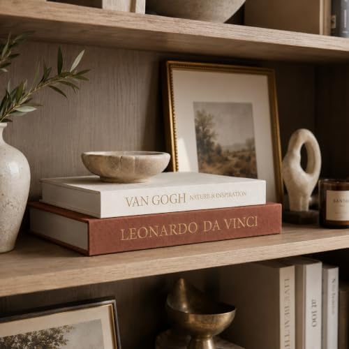 Aesthetic Decorative Books - Set of 2 Linen Boxes with Gold Lettering, Enhance Your Coffee Table, Bookshelf or Mantle Decor - Fake/Faux Books for Home Decoration, Photo & Keepsake Storage - Image 3