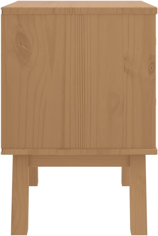 Brown Solid Pinewood Bedside Cabinet - Image 8