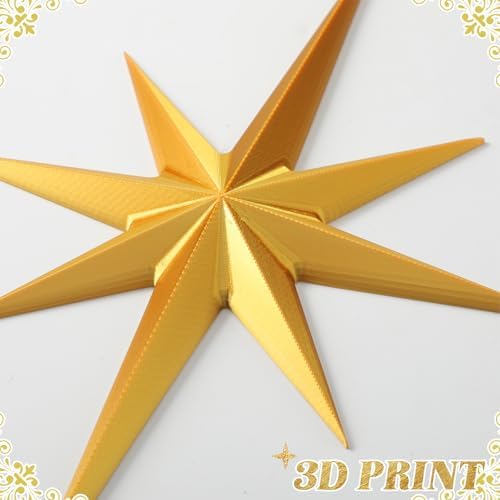 Blulu 12 Pcs Mid Century Modern Decoration Mcm Retro 3D Starburst Art Wall Sculpture, Plastic 8 Pointed Atomic Star Vintage Celestial Whimsigoth Accent for Home Office Room Decor (Gold) - Image 5