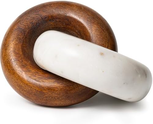 Cork & Mill Marble and Wood Decorative Knot for Shelf or Table Decor by CorkMill