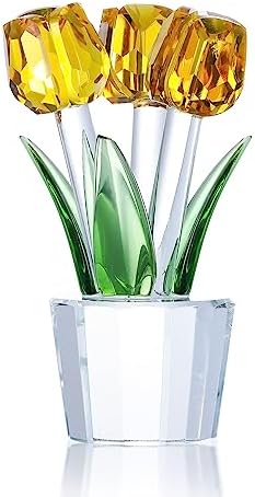 Movdyka Tulips Glass Flowers Collectible Figurines Crystal Decor by Movdyka